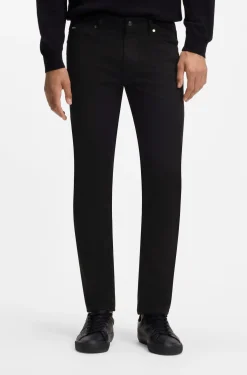 Slim-Fit Jeans aus schwarzem Stretch-Denim
