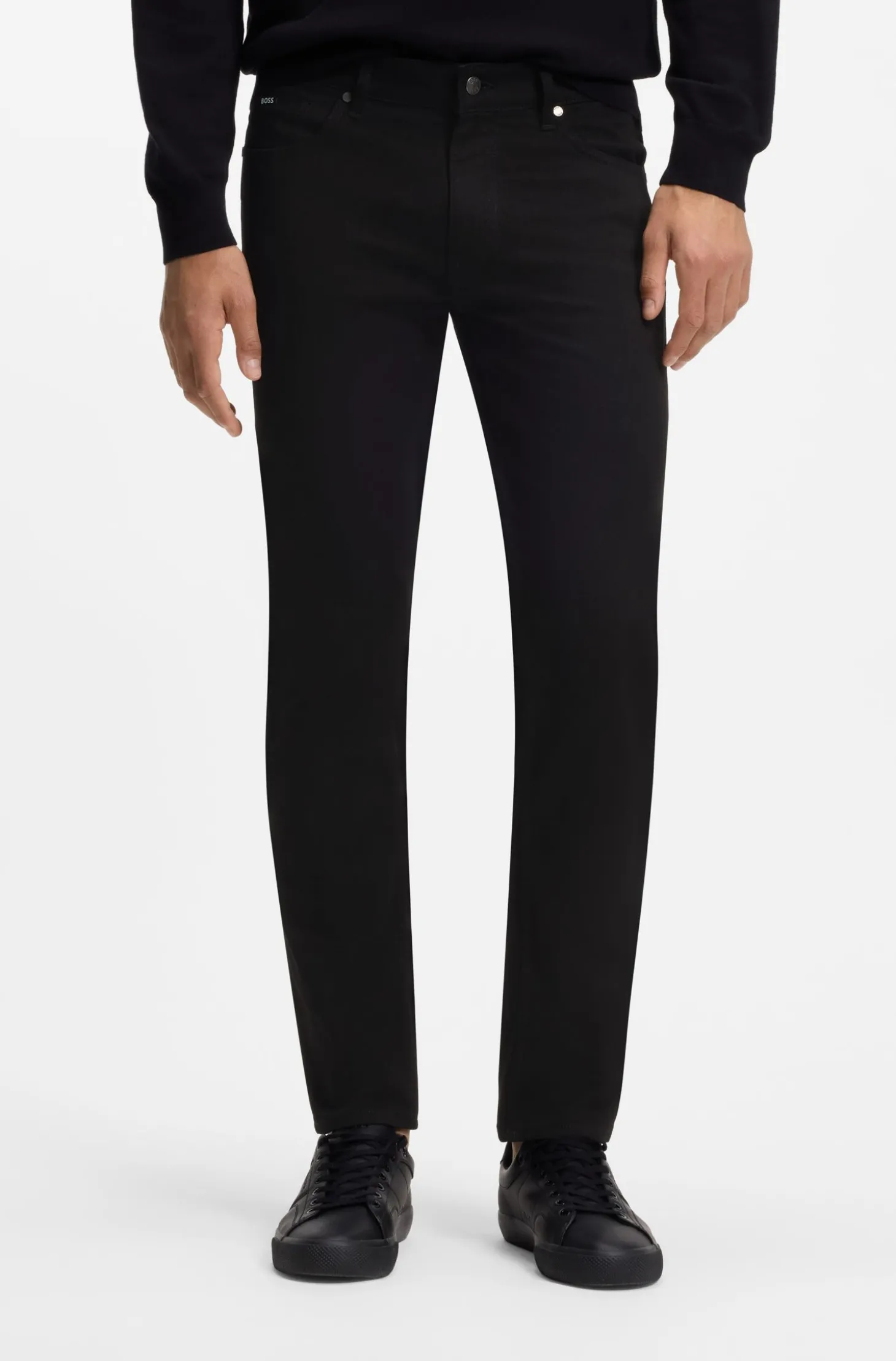 Slim-Fit Jeans aus schwarzem Stretch-Denim