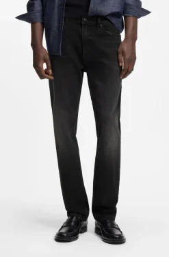 Slim-Fit Jeans aus schwarzem Stretch-Denim