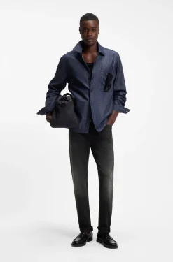 Slim-Fit Jeans aus schwarzem Stretch-Denim