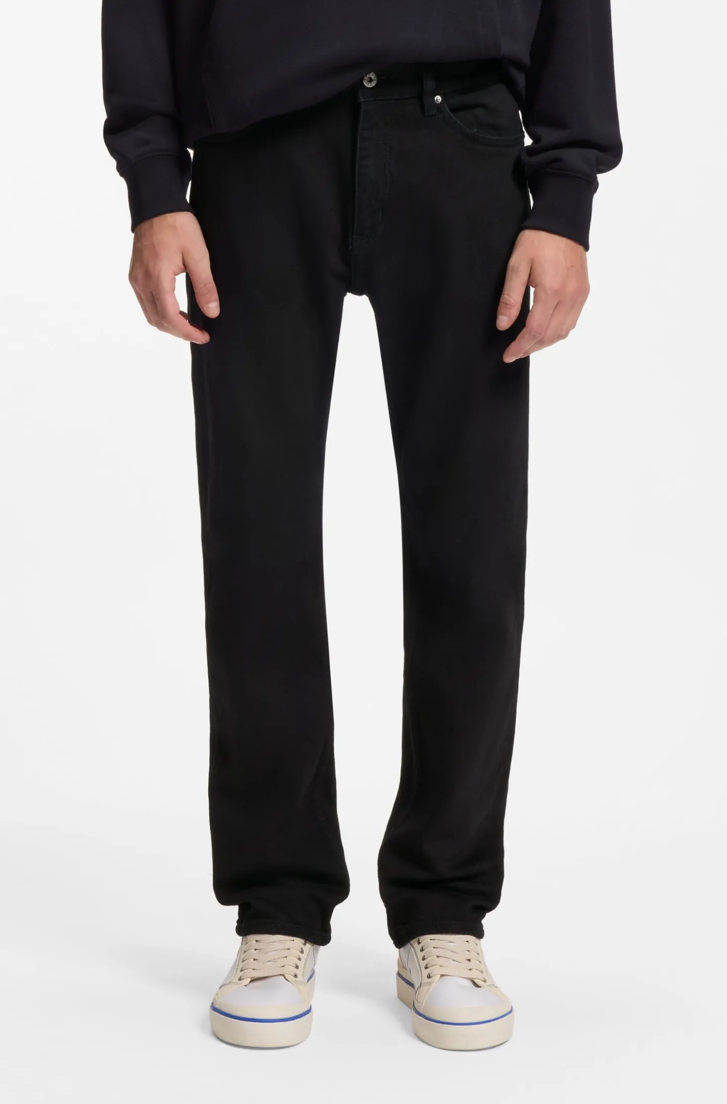 Slim-Fit Jeans aus schwarzem Stretch-Denim