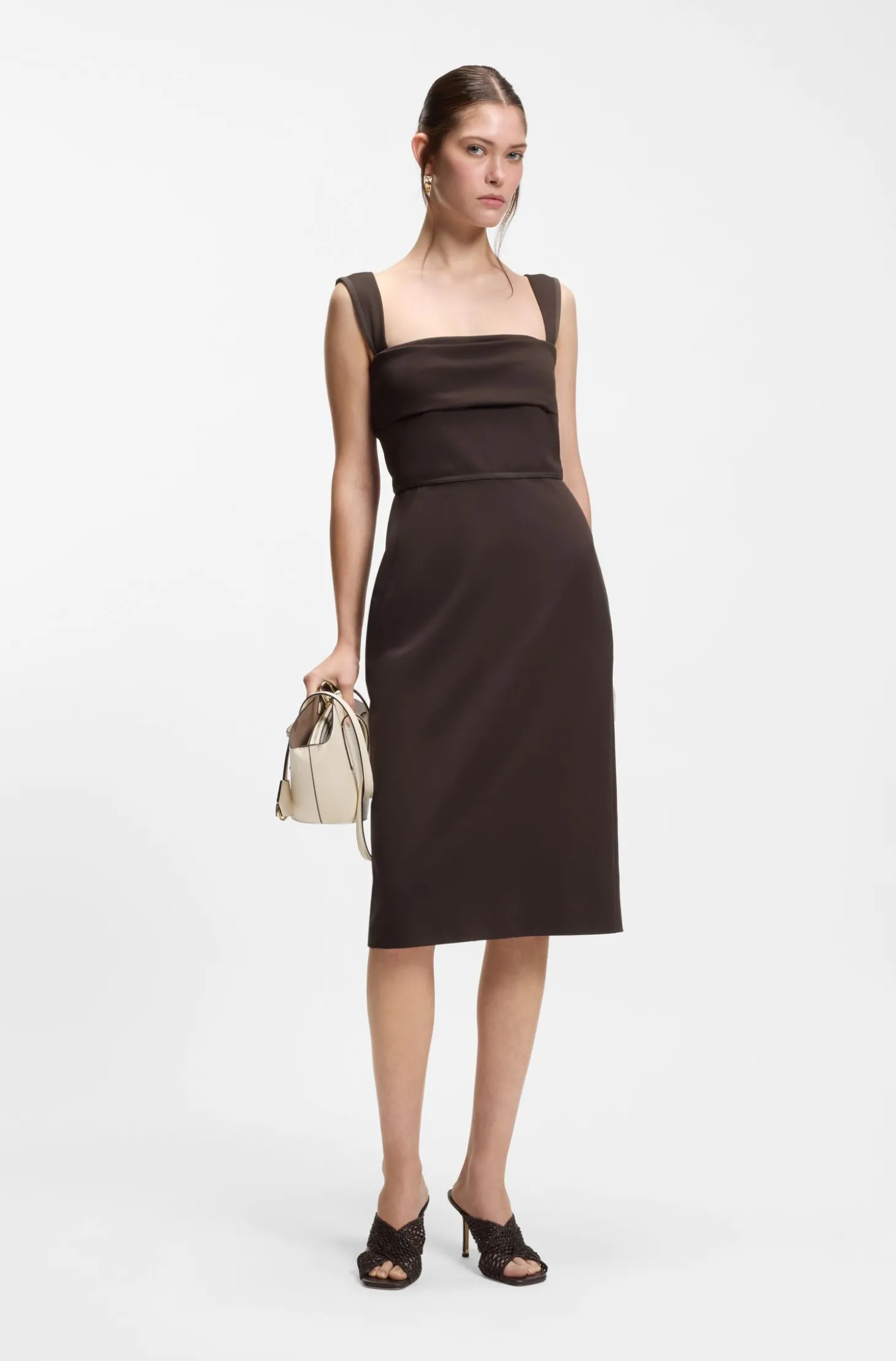 Slim-Fit Jersey-Kleid mit Lagen-Detail