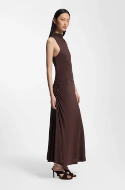 Slim-Fit Jersey-Kleid mit Raffungen
