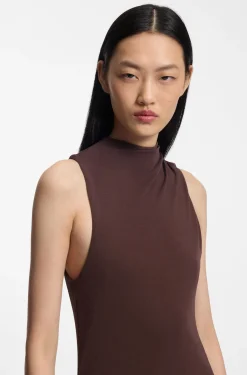 Slim-Fit Jersey-Kleid mit Raffungen