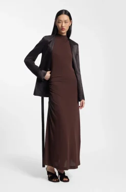 Slim-Fit Jersey-Kleid mit Raffungen