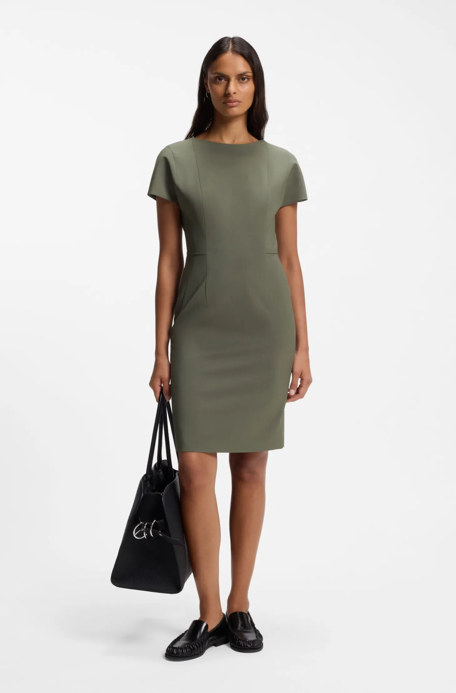 Slim-Fit Kleid aus italienischer Stretch-Wolle