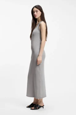Slim-Fit Kleid aus Stretch-Baumwolle mit geprägtem Logo