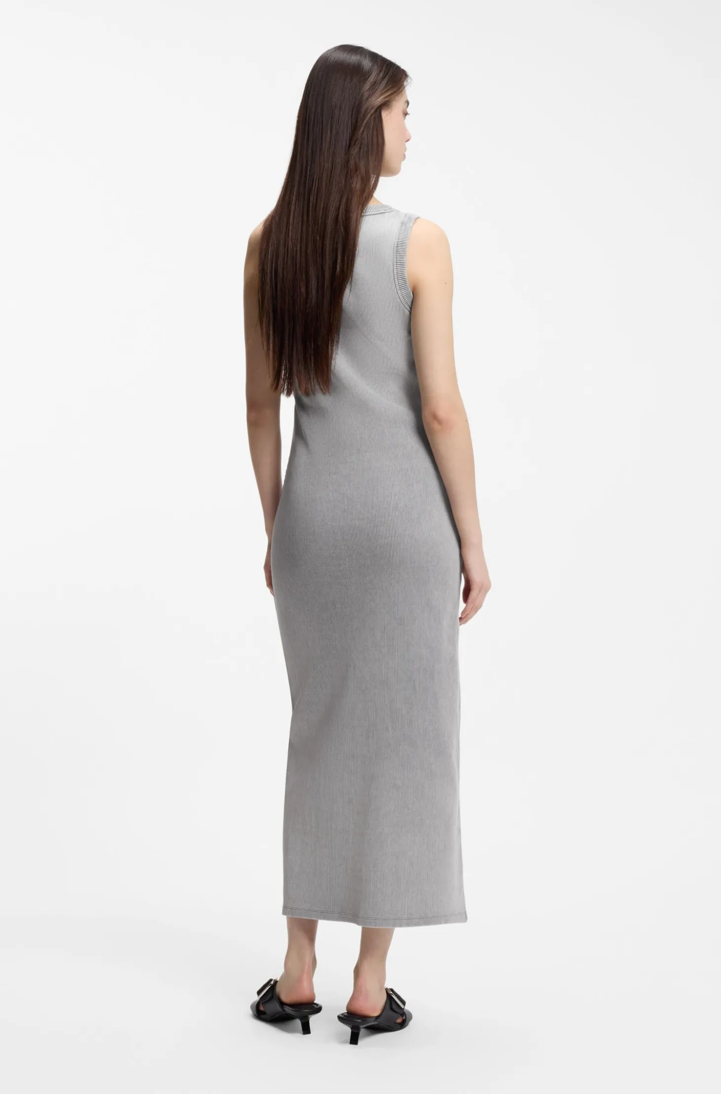 Slim-Fit Kleid aus Stretch-Baumwolle mit geprägtem Logo