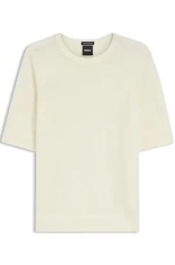 Slim-Fit Kurzarmpullover aus superfeiner Merinowolle