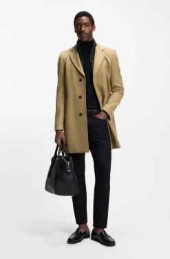 Slim-Fit Mantel aus Baumwoll-Mix mit herausnehmbarem, gepolstertem Innen-Layer