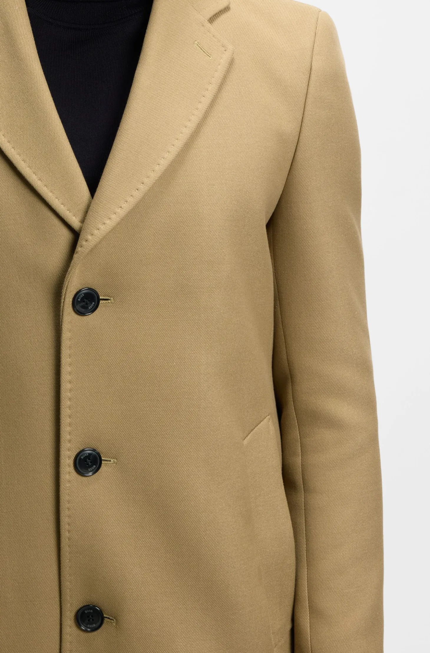 Slim-Fit Mantel aus Baumwoll-Mix mit herausnehmbarem, gepolstertem Innen-Layer