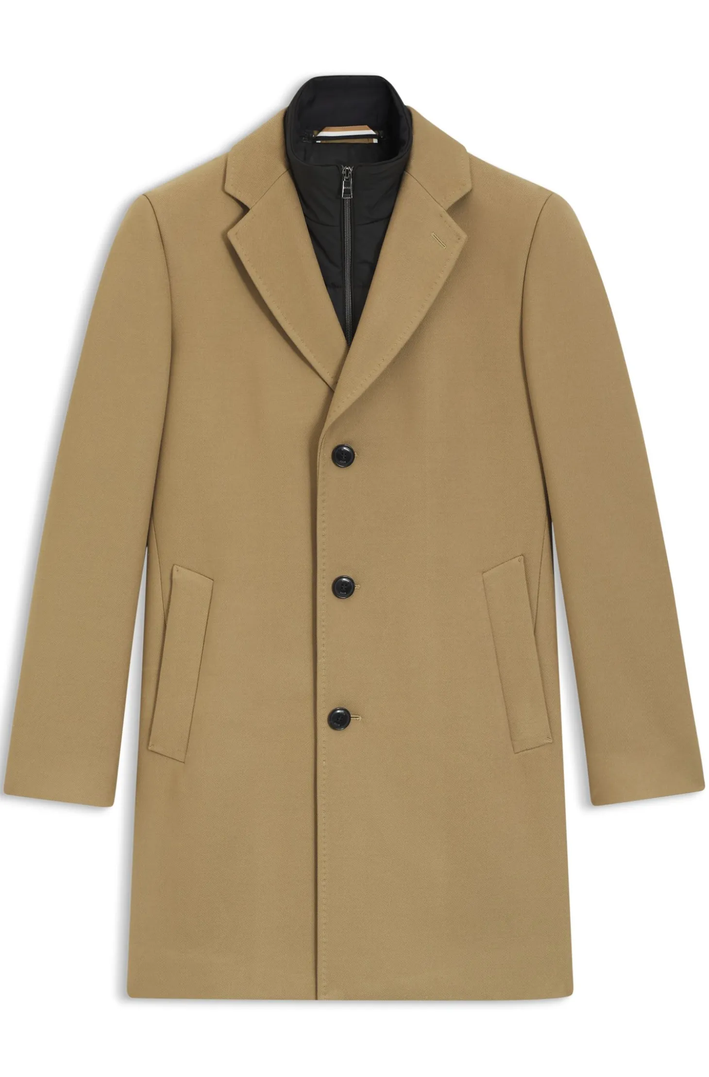 Slim-Fit Mantel aus Baumwoll-Mix mit herausnehmbarem, gepolstertem Innen-Layer