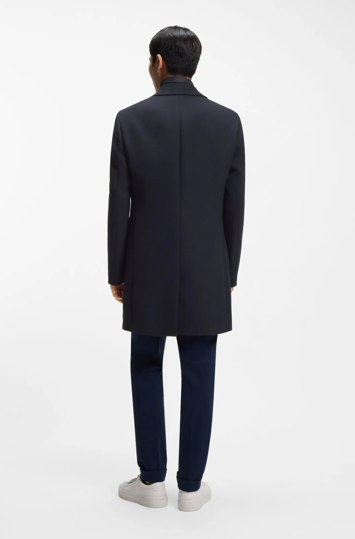 Slim-Fit Mantel aus Baumwoll-Mix mit herausnehmbarem, gepolstertem Innen-Layer