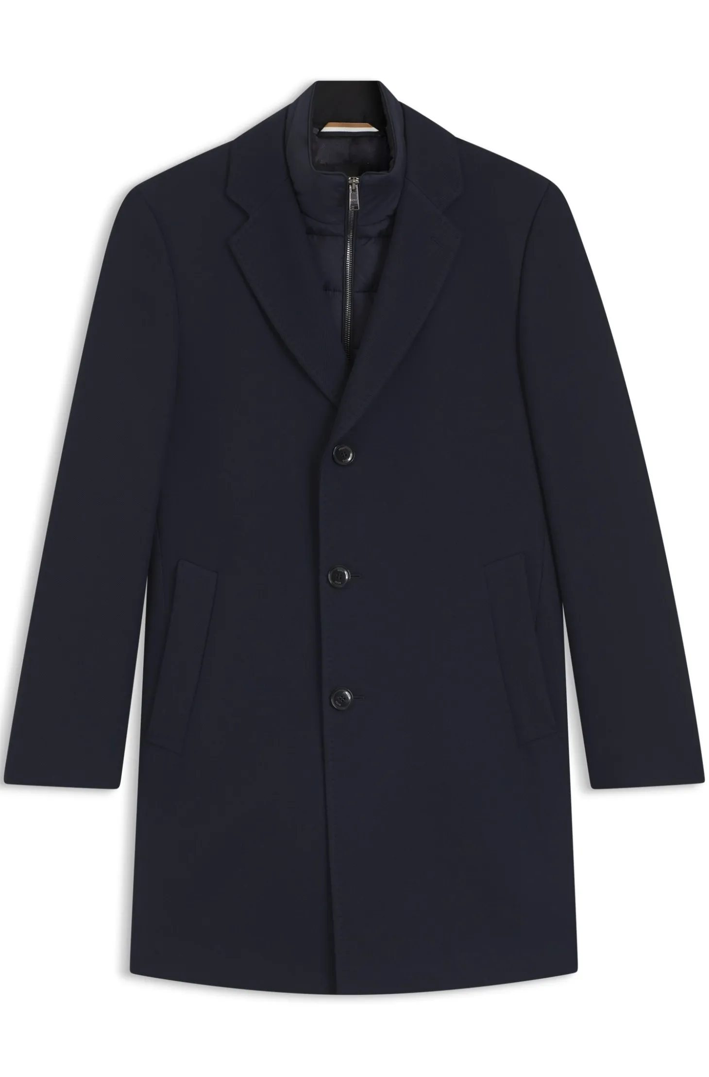 Slim-Fit Mantel aus Baumwoll-Mix mit herausnehmbarem, gepolstertem Innen-Layer