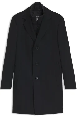 Slim-Fit Mantel aus wasserabweisendem Woll-Mix