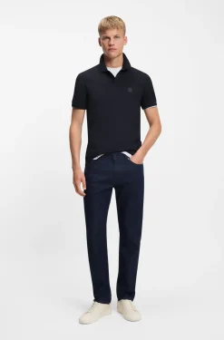Slim-Fit Polohemd aus Stretch-Baumwolle mit Logo-Aufnäher