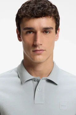 Slim-Fit Polohemd aus Stretch-Baumwolle mit Logo-Aufnäher