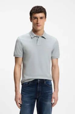 Slim-Fit Polohemd aus Stretch-Baumwolle mit Logo-Aufnäher