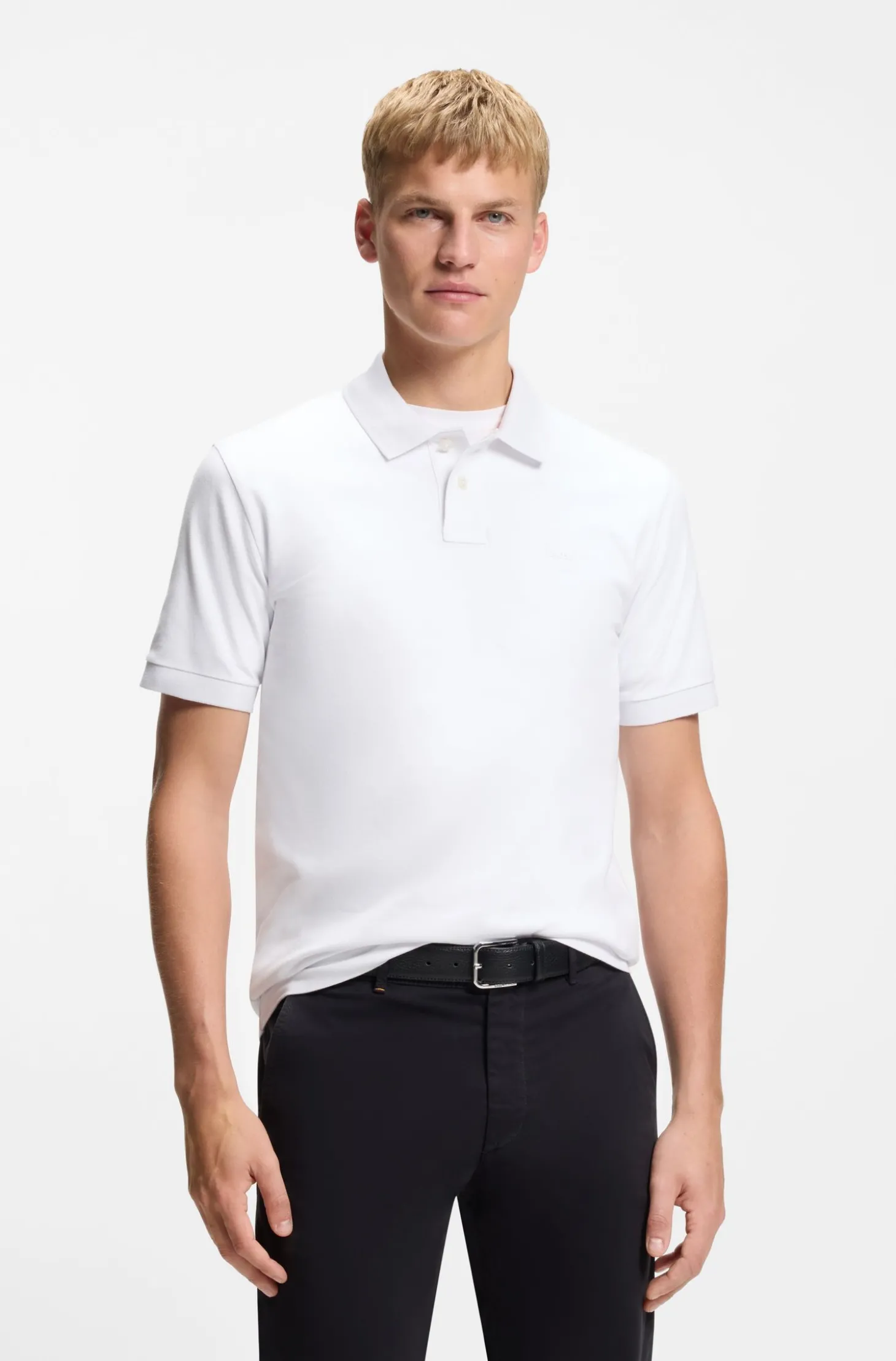 Slim-Fit Polohemd aus Stretch-Baumwolle mit Logo-Aufnäher