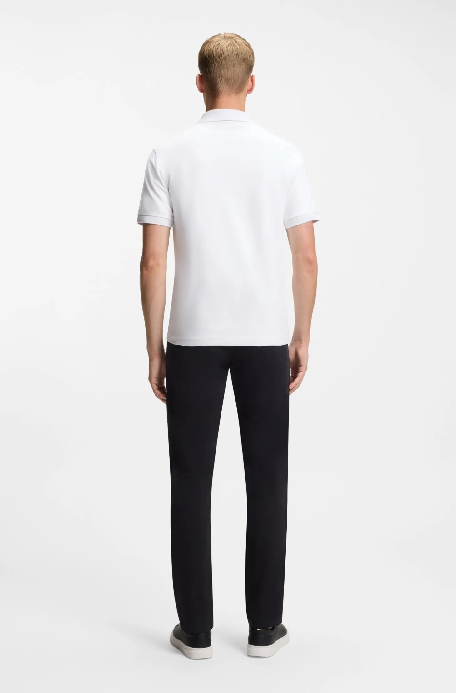 Slim-Fit Polohemd aus Stretch-Baumwolle mit Logo-Aufnäher