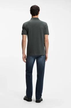 Slim-Fit Polohemd aus Stretch-Baumwolle mit Logo-Aufnäher