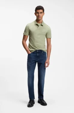 Slim-Fit Polohemd aus Stretch-Baumwolle mit Logo-Aufnäher