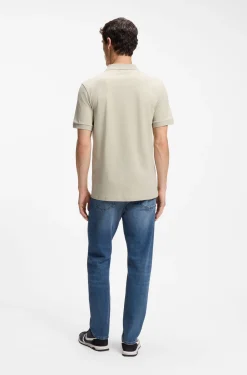 Slim-Fit Polohemd aus Stretch-Baumwolle mit Logo-Aufnäher