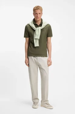 Slim-Fit Polohemd aus Stretch-Baumwolle mit Logo-Aufnäher