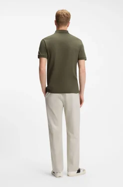 Slim-Fit Polohemd aus Stretch-Baumwolle mit Logo-Aufnäher