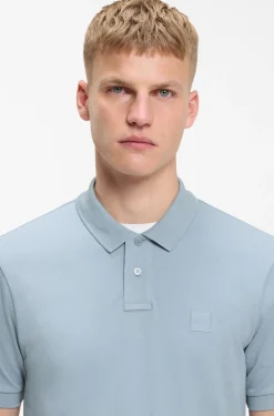 Slim-Fit Polohemd aus Stretch-Baumwolle mit Logo-Aufnäher
