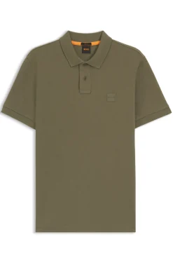 Slim-Fit Polohemd aus Stretch-Baumwolle mit Logo-Aufnäher