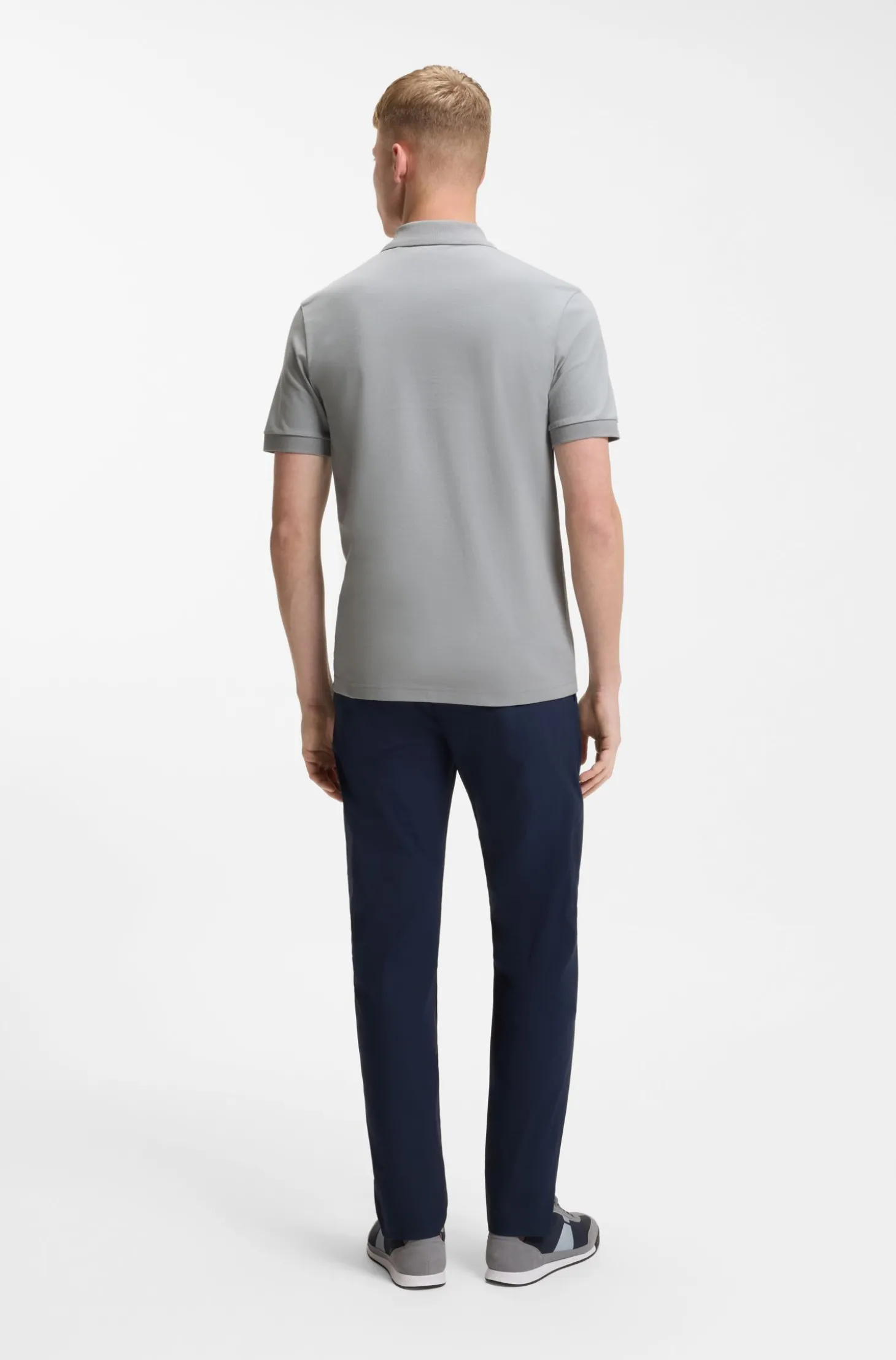 Slim-Fit Polohemd aus Stretch-Baumwolle mit Logo-Aufnäher