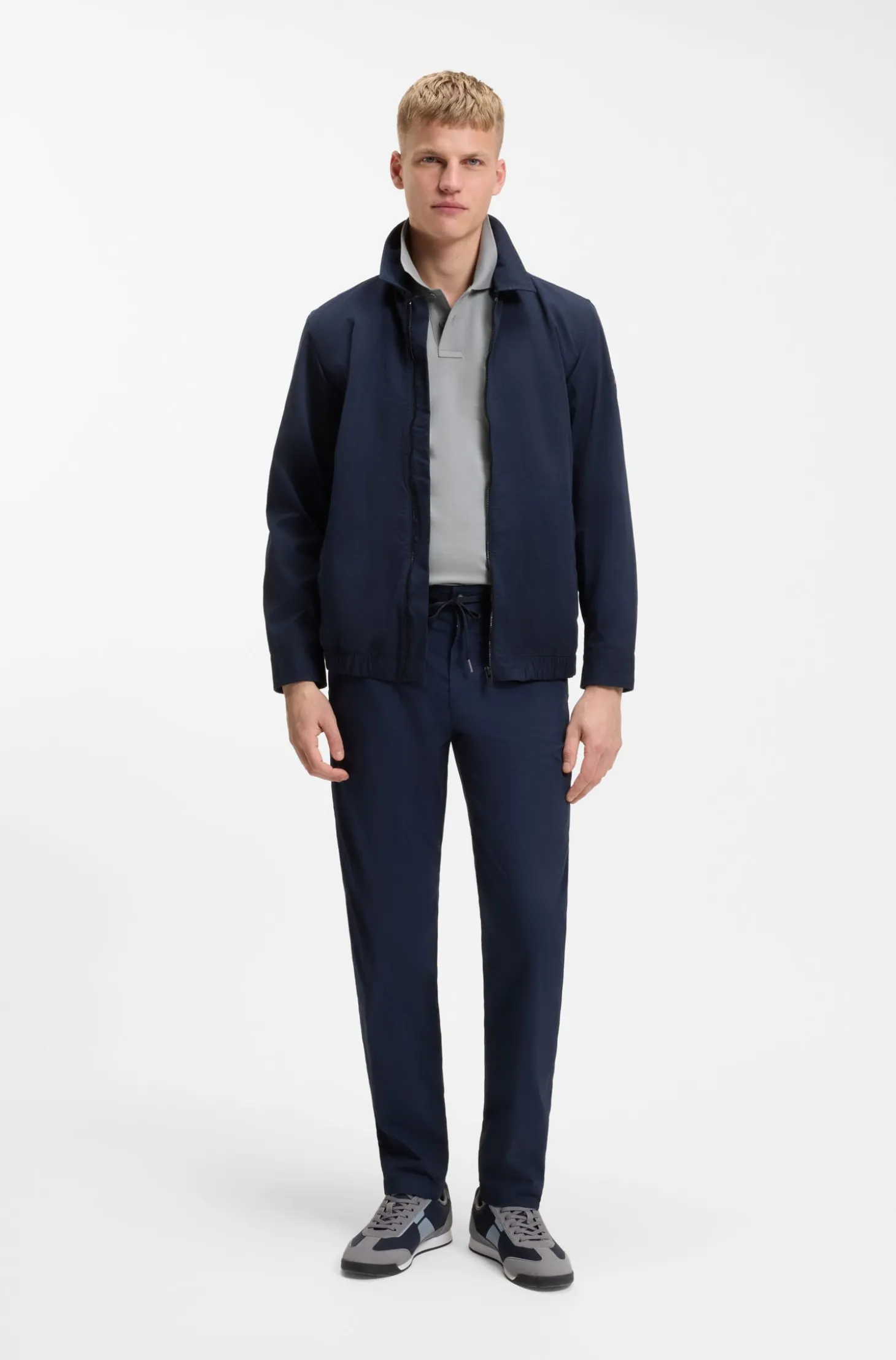 Slim-Fit Polohemd aus Stretch-Baumwolle mit Logo-Aufnäher