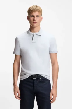 Slim-Fit Polohemd aus Stretch-Baumwolle mit Logo-Aufnäher