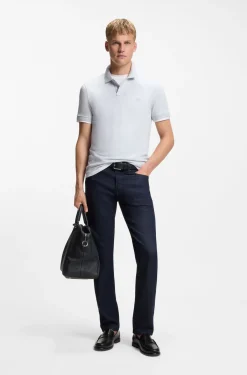 Slim-Fit Polohemd aus Stretch-Baumwolle mit Logo-Aufnäher