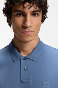 Slim-Fit Polohemd aus Stretch-Baumwolle mit Logo-Aufnäher