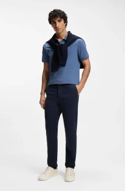Slim-Fit Polohemd aus Stretch-Baumwolle mit Logo-Aufnäher