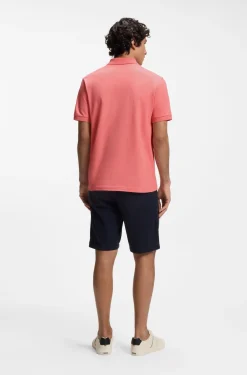 Slim-Fit Polohemd aus Stretch-Baumwolle mit Logo-Aufnäher