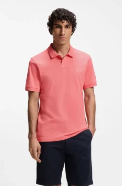 Slim-Fit Polohemd aus Stretch-Baumwolle mit Logo-Aufnäher