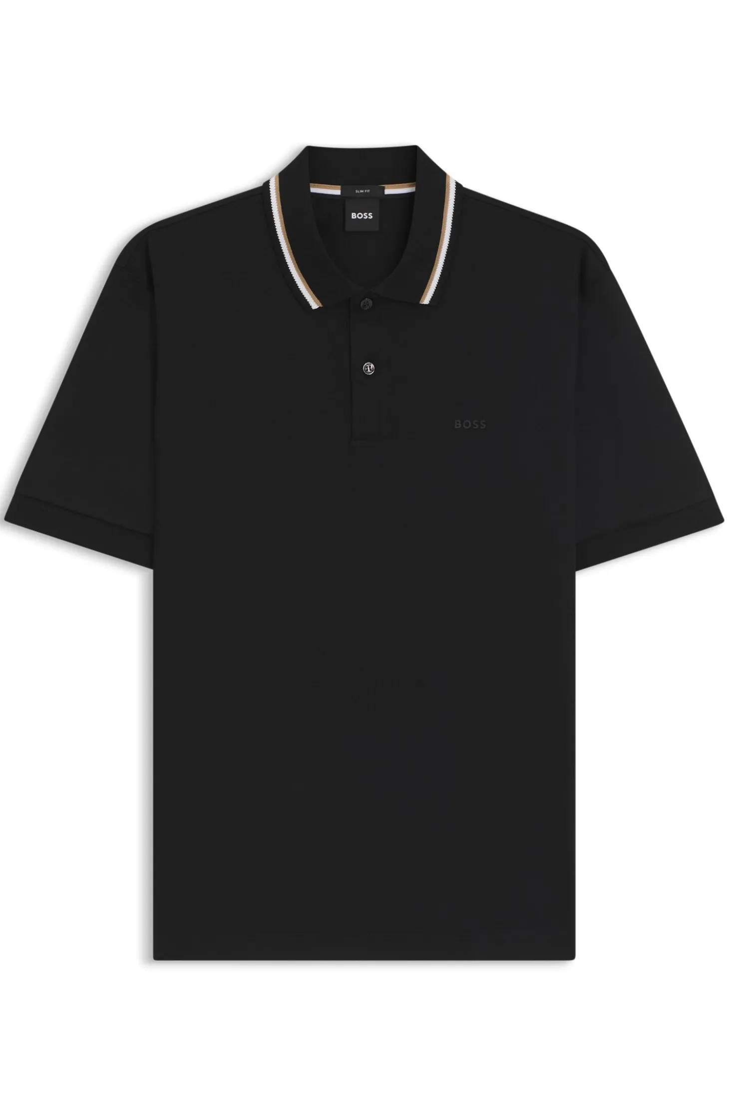Slim-Fit Poloshirt aus Baumwolle mit gestreiftem Kragen