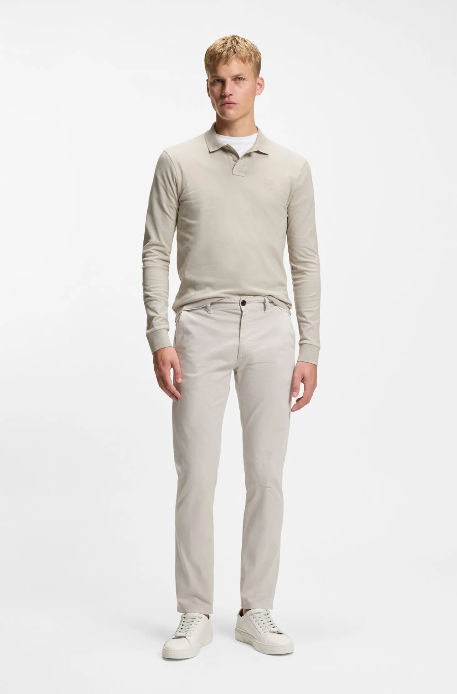 Slim-Fit Poloshirt aus elastischem Baumwoll-Piqué