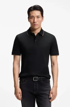 Slim-Fit Poloshirt aus merzerisierter Baumwolle