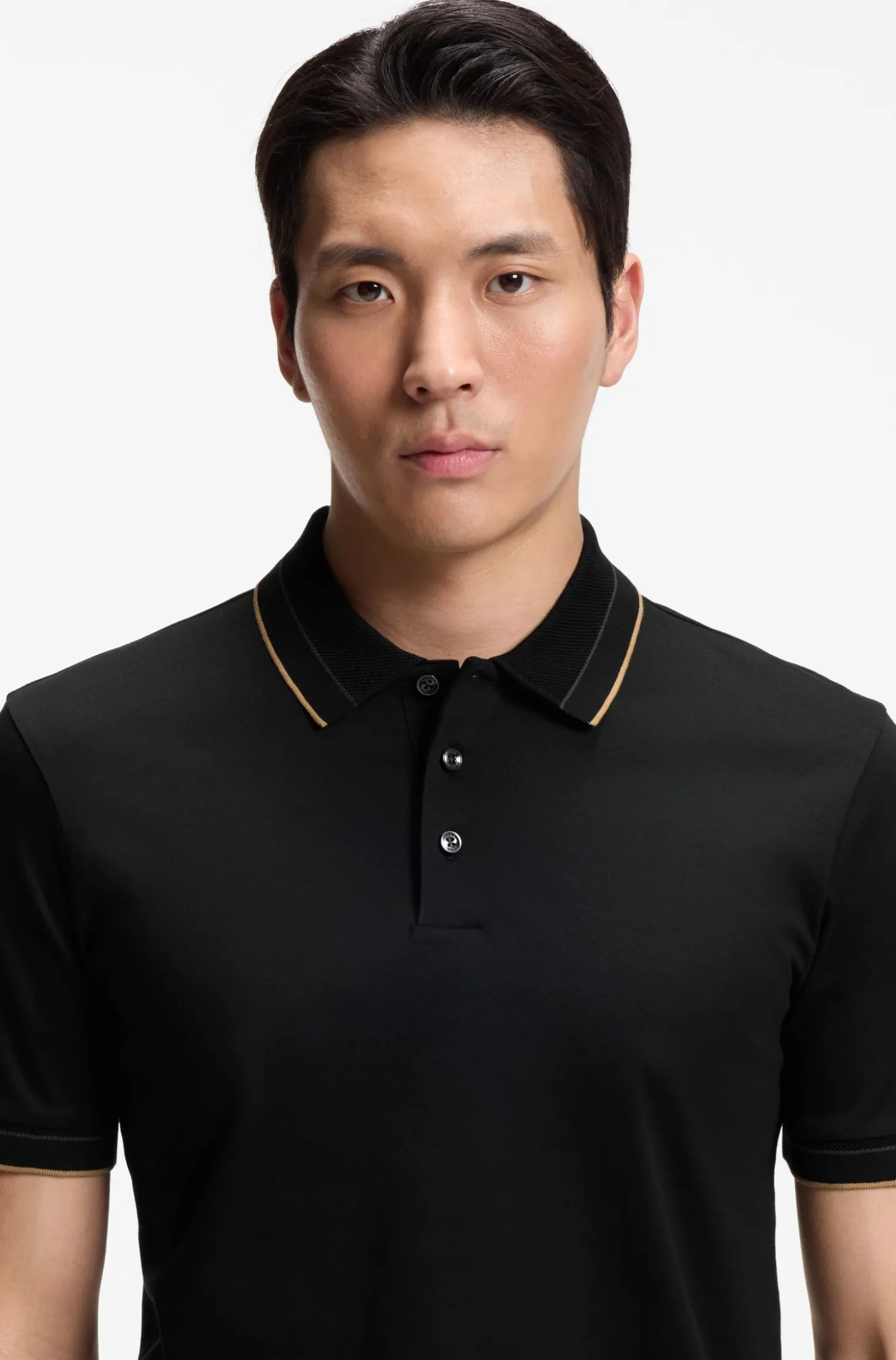 Slim-Fit Poloshirt aus merzerisierter Baumwolle