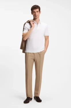 Slim-Fit Poloshirt aus merzerisierter Baumwolle