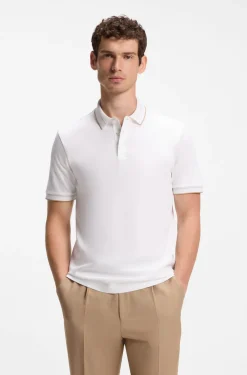 Slim-Fit Poloshirt aus merzerisierter Baumwolle