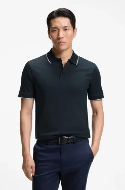 Slim-Fit Poloshirt aus merzerisierter Baumwolle