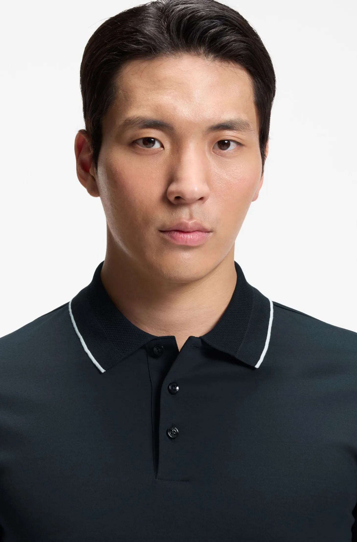 Slim-Fit Poloshirt aus merzerisierter Baumwolle