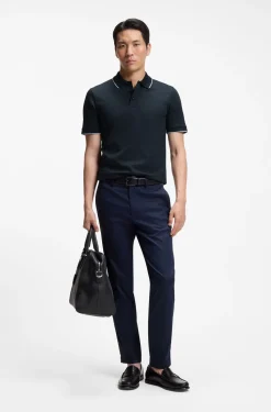 Slim-Fit Poloshirt aus merzerisierter Baumwolle