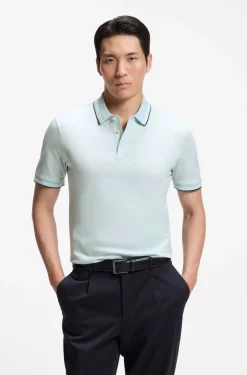 Slim-Fit Poloshirt aus merzerisierter Baumwolle
