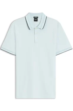 Slim-Fit Poloshirt aus merzerisierter Baumwolle